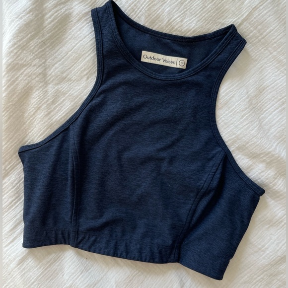 OUTDOOR VOICES Techsweat Crop Top Navy - Picture 2 of 3